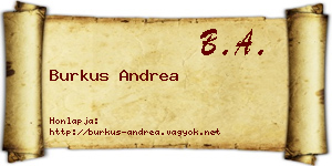 Burkus Andrea névjegykártya